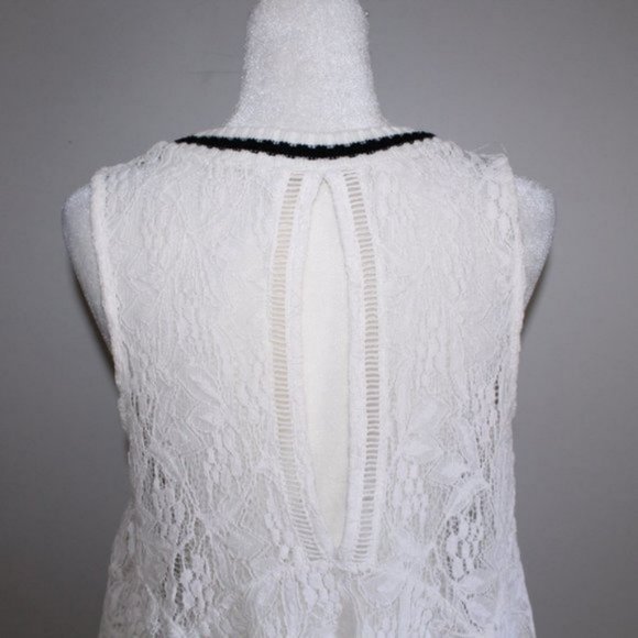 Free People Maisie Lace Peplum Tank Top White S-M - Picture 13 of 16